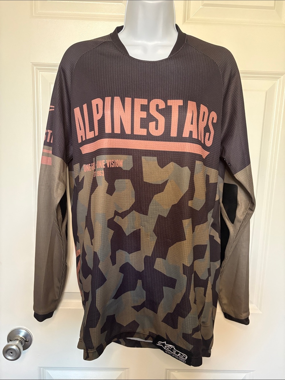 Alpinestars Brown & Peach Camouflage Long Sleeve Jersey Few Snags Size Small